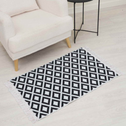 Коврик напольный хлопковый Kilim Gold 60х120см, черный-серый L'Cadesi REX-U59631