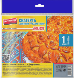 Скатерть полиэтиленовая прямоугольная 110х220см Русские узоры Avikomp 2322