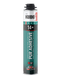 Клей-пена Kudo Proff 14+ APS, полиуретановый, пистолетный, всесезонный, для теплоизоляции, 1000мл KUPP10UAPS