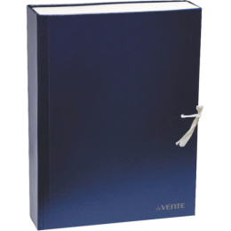 Короб архивный  80мм Devente, бумвинил, 2 завязки, складной, синий 3010565