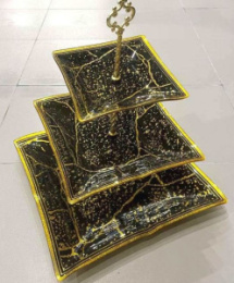 Блюдо 3 яруса стеклянное квадратное, в п/у Lorenza 7021/000