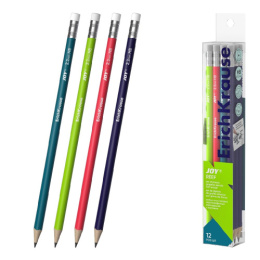 Карандаш чернографитный с ластиком ErichKrause Joy Reet, пластиковый, круглый, HB 62768