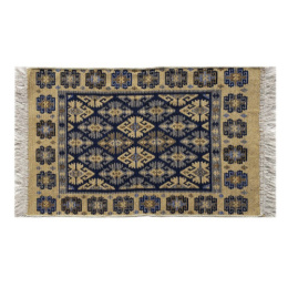 Коврик напольный хлопковый Kilim Usak 60х120см, кремовый-синий L'Cadesi UK1571