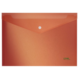 Папка с кнопкой А4 0.18 Стамм Сияние, оранжевая непрозрачная ММ-32008