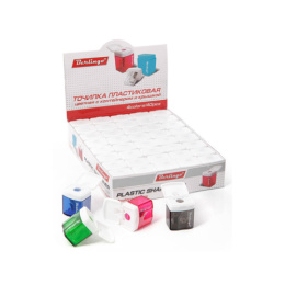 Точилка пластик с контейнером Berlingo, ассорти BBP_10039