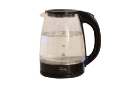 Чайник электрический 1,8л 2000Вт, стеклянный, диск, черный Oasis K-8GB