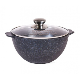 Казан алюминиевый литой с антиприг. покрытием Гранит Star 5,0л со стеклян. крышкой с металл. ручками, для плова Мечта 55803