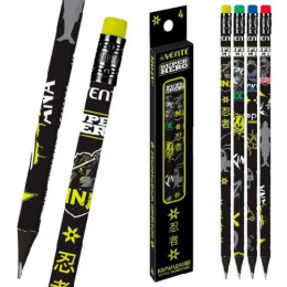 Карандаши набор  4шт. Devente Superhero HB с ластиком, трехгранный 5030304