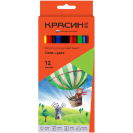 Карандаши цветные 12 цветов Красин Поле чудес, трехгранные КР-120400