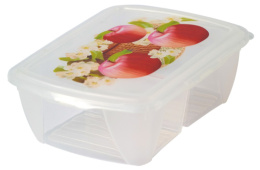 Контейнер для продуктов пластиковый  1,6л двухсекционный прозрачный Ар-Пласт 04999
