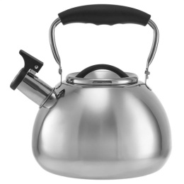 Чайник из нержавеющей стали со свистком 3,0л черная ручка Alpenkok AK-549