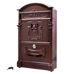 Ящик почтовый стальной внешний №4010 с внутренним замком, медь 31506