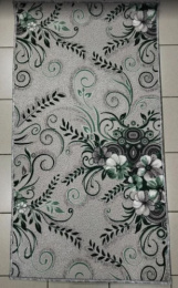 Коврик напольный на войлочной основе с низким ворсом Принт  80х150см p1187/a2p(зел)