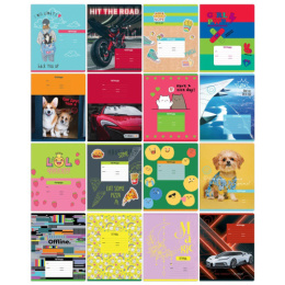 Тетрадь  12 листов линейка BG Super Mix-16 Т5СК12 11700