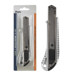 Нож металлический с выдвижным сегментированным лезвием 18мм, усиленный Park 104882