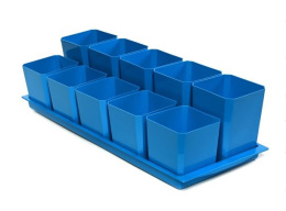 Набор для рассады пластиковый двухуровневый (5шт.х 500мл + 5шт.х 750мл), 460х180х120мм, голубой* Чипполино 0342*