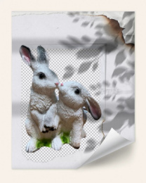 Копилка гипсовая Зайчата 19х23см ГусьДекорЛюкс 4К75