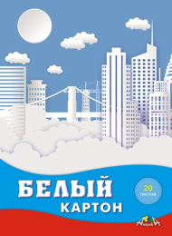 Картон белый  20 листов А4 Город, в папке С2621-07