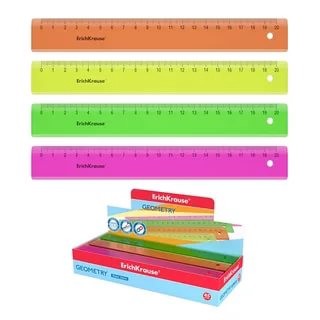 Линейка пластиковая 20см ErichKrause Neon, ассорти 52998