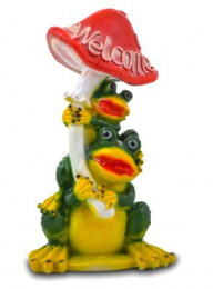 Фигурка садовая гипсовая Две лягушки под мухомором 25х41см ГусьДекорЛюкс 8С05