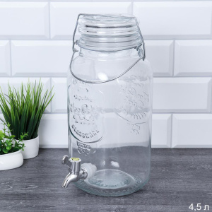 Банка для лимонада стеклянная 4,5л 1841-3800/709259