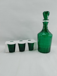 Набор стеклянный  7 предметов (графин - штоф + 6 стопок) Изумруд, в п/у Декостек 1430-Н7