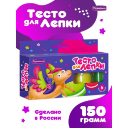 Тесто для лепки  6 цветов 150г, в коробке Развивашки П101/3131046