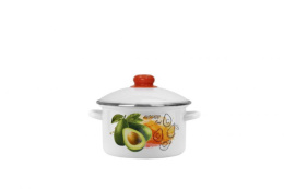 Кастрюля эмалированная Магн Авокадо 3,0л цилиндрическая с металл. крышкой Эмаль Магнитогорск 01-Б1612/4