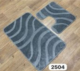 Комплект ковриков напольных для ванной и туалета на латекс. основе Maximus Классик 2пр. 50х 80см/40х50см, Platinium/св.серый Confetti  504