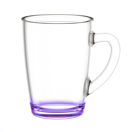 Кружка стеклянная 300мл Капучино Микс, цветное дно Декостек 334-Н9